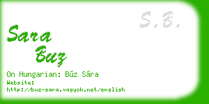 sara buz business card