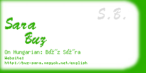 sara buz business card